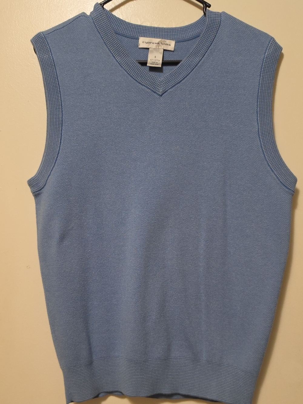 Cypress Links Light Blue Knit Sleeveless Vest